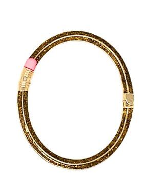 Betsey Johnson Book Smart Bracelet, Gold Glitter Pencil Design, Curved Hinged